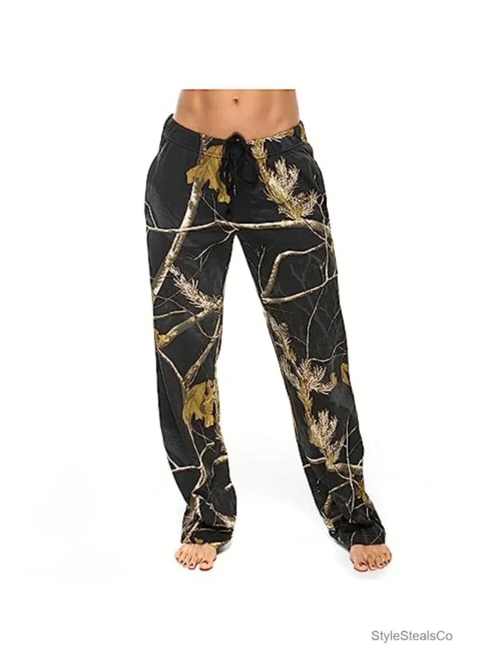 Women's Loose Pajama Pants - Soft Breathable Jersey Fabric - Elastic Waistband